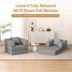 BSHOMGI 2-in-1 Floor Foldable Sofa Couch Convertible Sleeper Chaise Lounge - Image 3