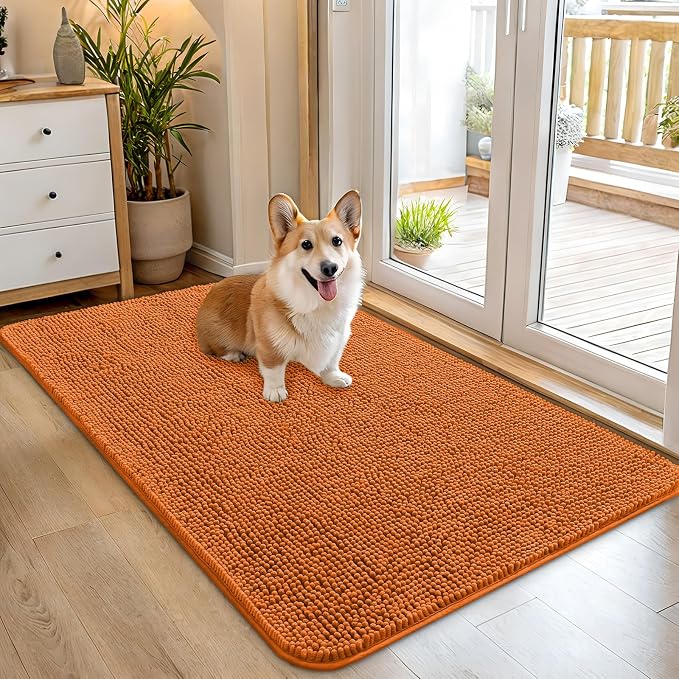 OLANLY Dog Door Mat for Muddy Paws 45x27, Super Absorbent Chenille Mud Mat | by OLANLY