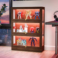 Display Cabinet with Acrylic Glass Doors, 3-Tiers Curio Cabinet with LED by BONITURE