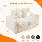 MAXYOYO Extra Wide Kids Bean Bag Chair, Comfy Faux Fur Bean Bag Sofa - Image 2
