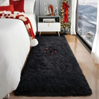 Black Runner Rugs for Bedroom, Living Room 2x6 Small Plush Fluffy Boys Rug | - Image 8