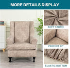 KRFOONN Wing Chair Slipcovers 2 Piece Stretch Leather Look Wingback Chair - Image 4