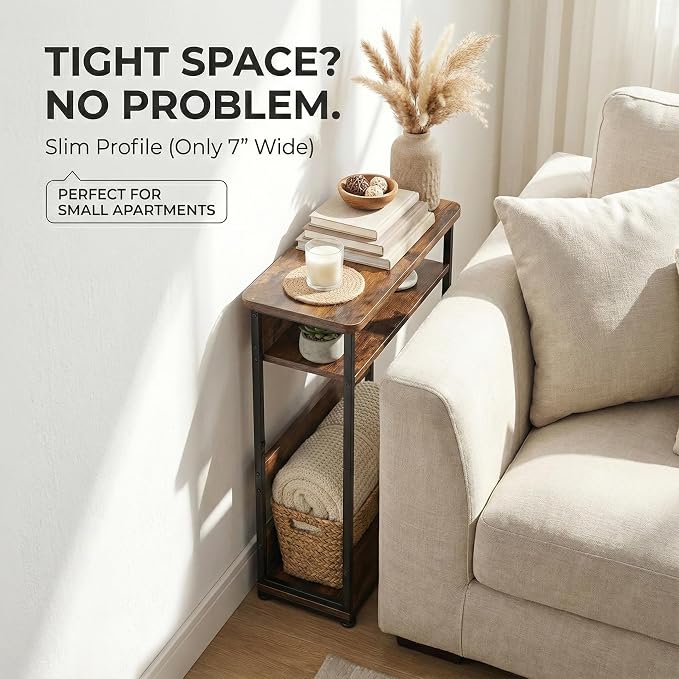 Narrow Side Table, 3-Tier Slim End Table - Image 6