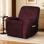 ANARACHON Leather Look Recliner Chair Covers, 4-Pieces Stretch Recliner Cover - Image 6