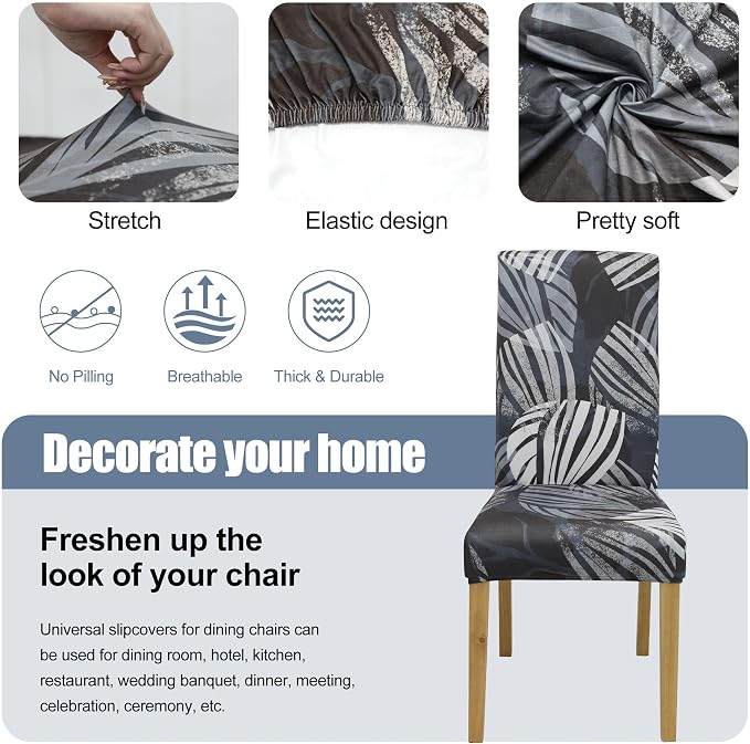 BIETYONE Stretch Dining Chair Covers Set of 2, Soft Removable Washable Kitchen - Image 3