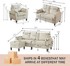 4 Piece Modern Corduroy Sofa Set, L-Shaped Sectional Couch - Image 2
