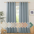 NICETOWN Thick Linen Stone Blue Curtains 108 inch Long by NICETOWN