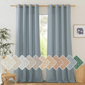 NICETOWN Flax Semi Sheer Stone Blue Linen Curtains by NICETOWN