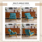 VINGLI Chenille Mid-Century Modern Accent Chair Set of 2, Cute Reading Arm Chair - Image 8