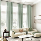 Aqua Green Linen Curtains 108 Inches Long - Image 7