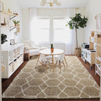 8x10 Area Rugs for Living Room, Fluffy Beige and White Modern Bedroom Rug | - Image 8