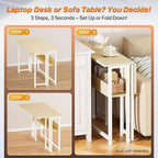 Huuger Folding Desk with Storage Shelf, 39.3 Inch Foldable Computer Table - Image 4