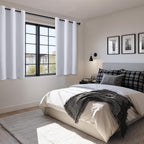 Short Blackout Curtains for Bedroom, 2 Panels Greyish White W38xL45 | Thermal - Image 2