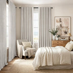 MIULEE 100% Blackout Linen Curtains 42 x 96 Inch Cream White 2 Panels | Thermal - Image 8