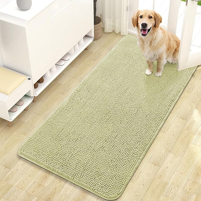 OLANLY Dog Door Mat for Muddy Paws 47x24, Super Absorbent Chenille Mud Mat | by OLANLY
