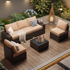 Aoxun Patio Furniture Set, Widen Armrests Wicker Outdoor Sectional - Image 8