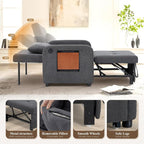Convertible Sleeper Chair-Fabric Futon Sofa Bed, Single Sleeper Sofa, Small - Image 6