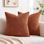 Fancy Homi 2 Packs Rust Boho Decorative Throw Pillow Covers 18x18 Inch - Image 7