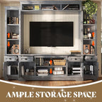 AMERLIFE 98" Farmhouse Entertainment Center Fits 75" TVs, Wall Unit - Image 5