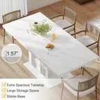 HSH Dining Table for 4–6, Wood Rectangle Dinner Table - Image 6