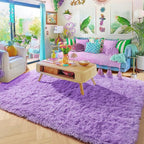 Amdrebio Purple Fuzzy Plush Area Rug 5x7 - Image 4