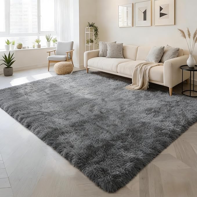 8x10 Area Rug Fluffy Shaggy Ultra Soft Faux Fur Non-Slip Machine Washable Carpet - Image 4