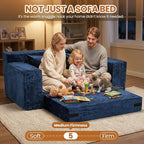 Loveseat Sofa Bed, Convertible Silky Velvet 5-in-1 Foldable Boneless Sleeper - Image 7