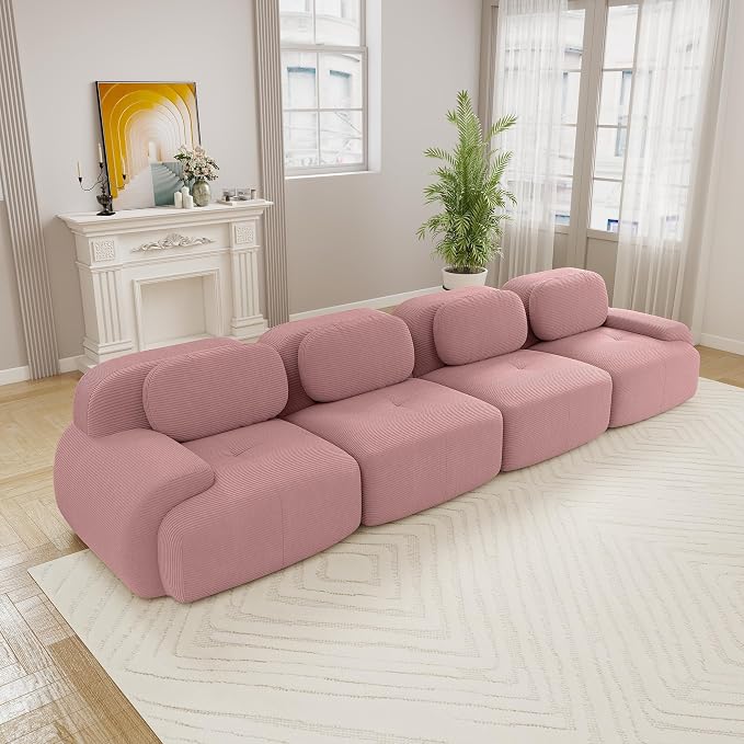 Boneless Sectional Couch, No Assembly Required, 152.7” Modular Cloud Sofa by ModonChicSofasCouches