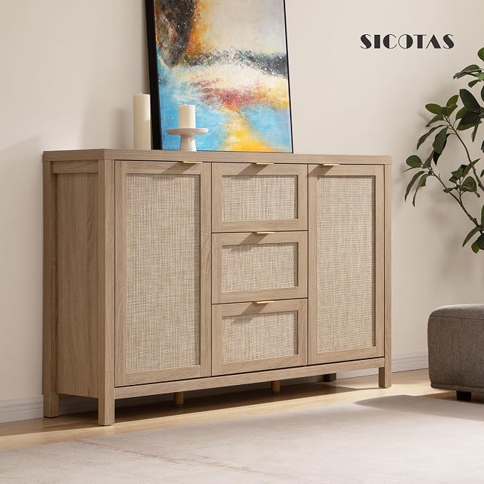 SICOTAS 52" Larger Sideboard Buffet Coffee Bar Cabinet - Image 7