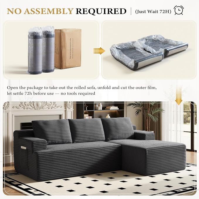96" Sectional Couches for Living Room Cloud Couch Sofa - Image 5