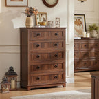 Joaxswe Farmhouse 5 Drawer Dresser - Image 10