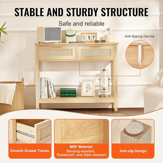 VEVOR Rattan Console Table - Image 6