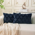 Set of 2 Soft Moroccan Throw Pillow Covers 12x20 Inch Plush Boho Decorative by Cozoomy