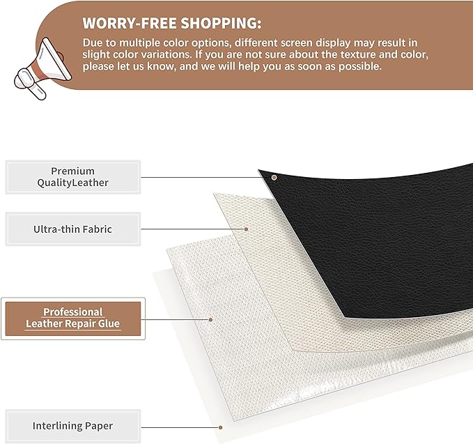 ONine Leather Repair Patch, Self-Adhesive Couch Patch, Car Seats - Image 3