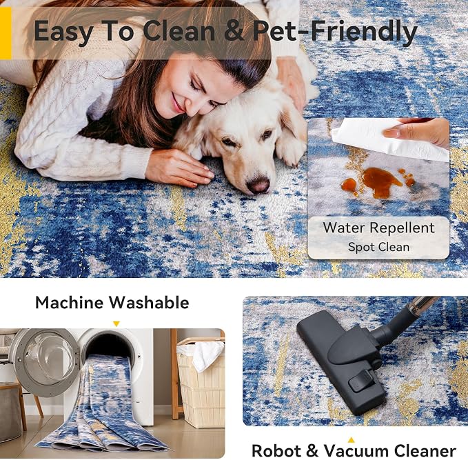 RELEANY Washable Square 7'x7' Area Rug - Image 5