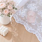 YJ YANJUN Vintage Lace Curtains 72 Inches Long Brilliant White 2 Panels | - Image 2