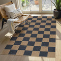 Lahome Checkered Easy Jute 3x5 Outdoor Rug, Washable Rugs by Lahome