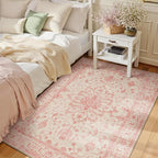 RELEANY Washable Area Rug, Water Repellent, Pet Friendly, Vintage Floral Boho by RELEANY