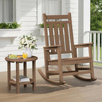 SERWALL Round Outdoor Side Table Set of 2, HDPE Small Adirondack Double End - Image 2