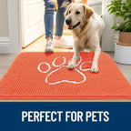 OLANLY Dog Door Mat for Muddy Paws 36x24, Paw Print Design Chenille Mud Mat | - Image 6