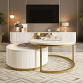 Modern Round Nesting Coffee Table Fluted by Flieks