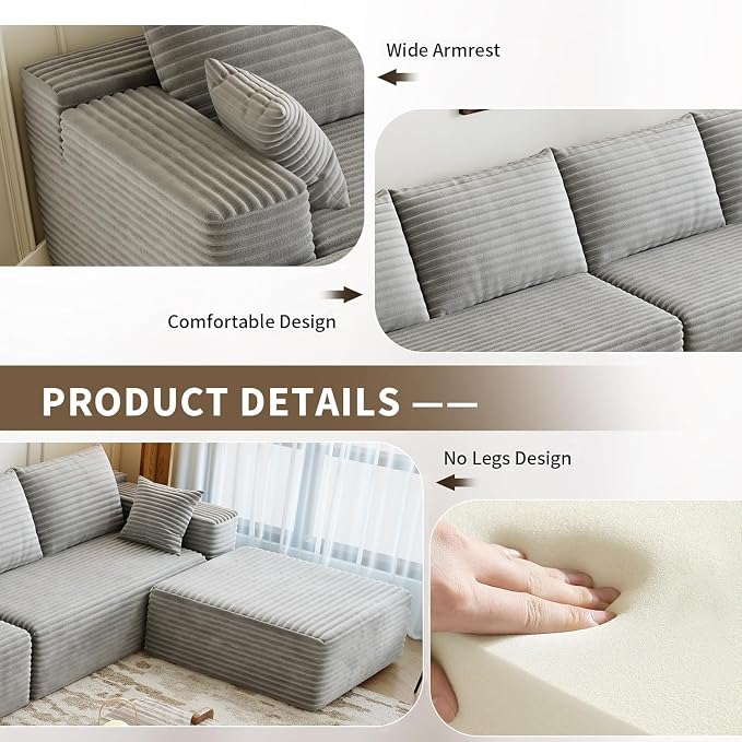 135.4" Cloud Modular Sectional Couch - Image 8