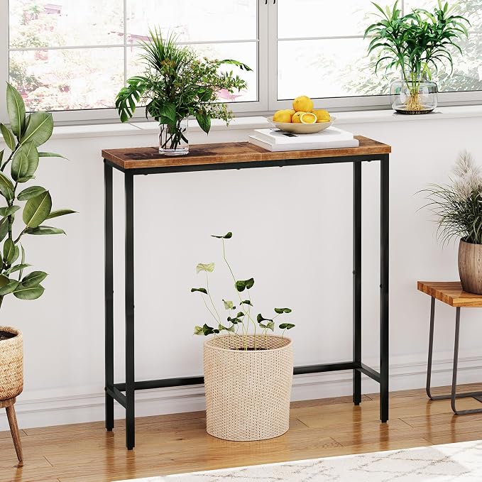 HOOBRO Narrow Console Table, 29.5" Small Entryway Table, Thin Sofa Side Display - Image 9