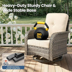Weaxty 7 Pieces Patio Furniture Set, Wicker Outdoor Swivel Rocking Chairs - Image 6