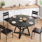 Jocoevol Round Dining Table for 4, Kitchen Dining Room Circle Dinner Pedestal - Image 6
