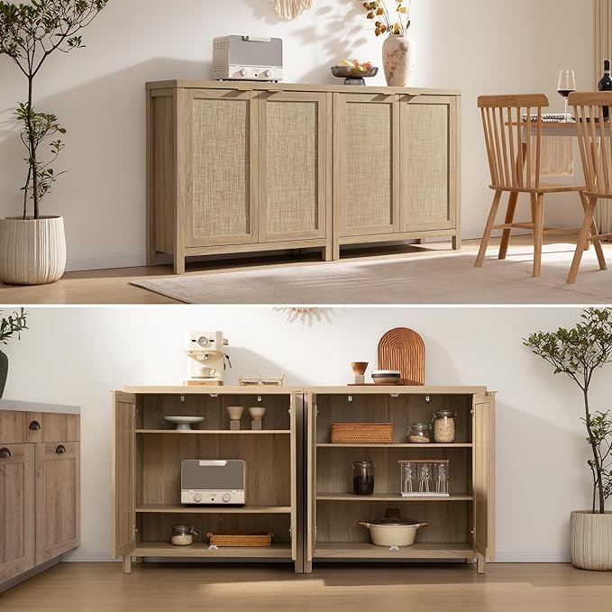 SICOTAS Rattan Sideboard Buffet Cabinet - Image 9