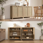 SICOTAS Rattan Sideboard Buffet Cabinet - Image 9