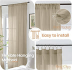 BGment 90 Inches Long Camel Linen Curtains - Image 6