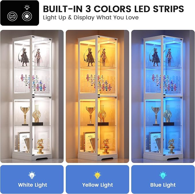 Glass Display Cabinet with Doors, Bookcase - Image 3