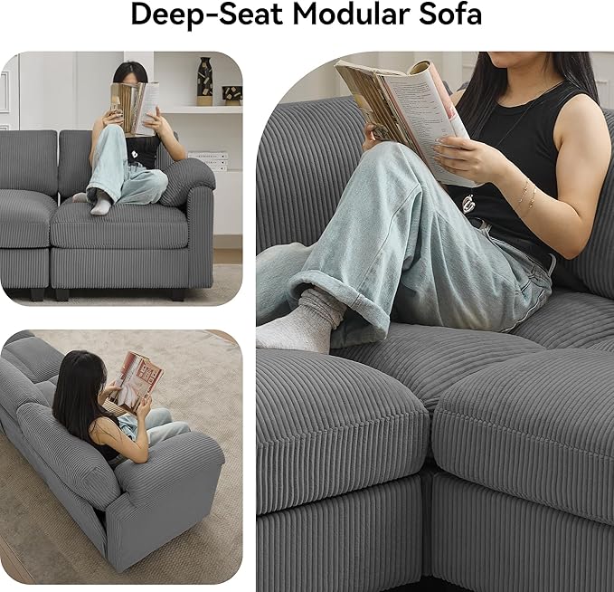 114'' V-Shaped Sectional Cloud Couch - Image 6